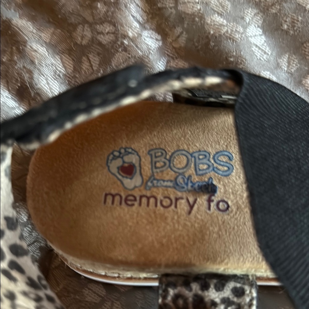 BOBS from Skechers Black and Tan Sandals with Adjustable Straps - Picture 2 of 4